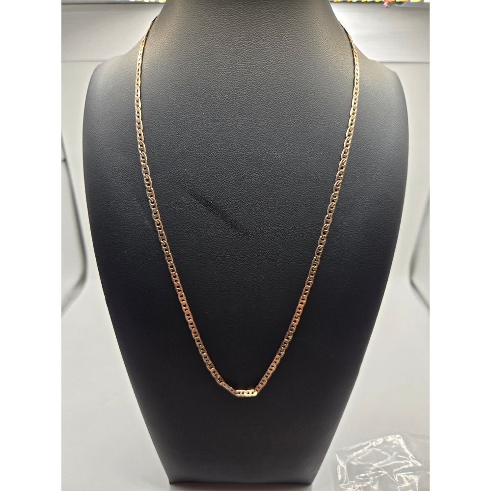 Vince Camuto Gold Tone Mariner Link Chain Necklace with Logo Charm 18.5 Inch